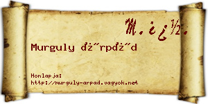 Murguly Árpád névjegykártya